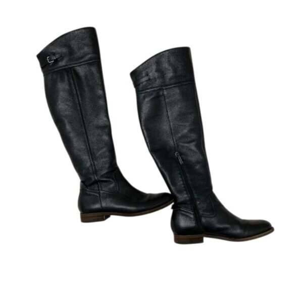 Franco Sarto Black L-Hydie Leather Tall Riding Boots - Picture 1 of 8